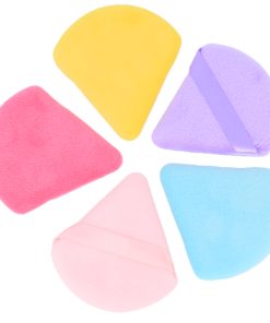 Velvet Makeup Powder Puff Set with Finger Strap – Triangle & Round Applicators