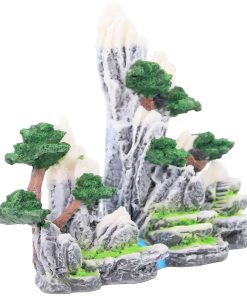 Mountain Waterfall Aquarium Decoration (Rock Cliff with Trees & Stream)