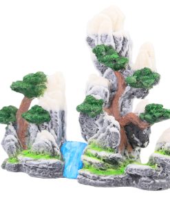 Alternative view of Mountain Waterfall Aquarium Decoration (Rock Cliff with Trees & Stream)
