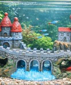Alternative view of Medieval Castle Aquarium Ornament with Bridge & Waterfall
